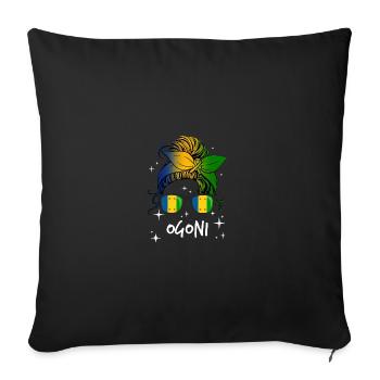 Ogonis - Housse de coussin décorative 45 x 45 cm - noir - Devant