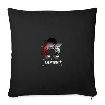 Palestine - Sofa pillowcase 17,3'' x 17,3'' (45 x 45 cm) - black - Front