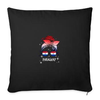 Paraguay - Sofa pillowcase 17,3'' x 17,3'' (45 x 45 cm) - black - Front