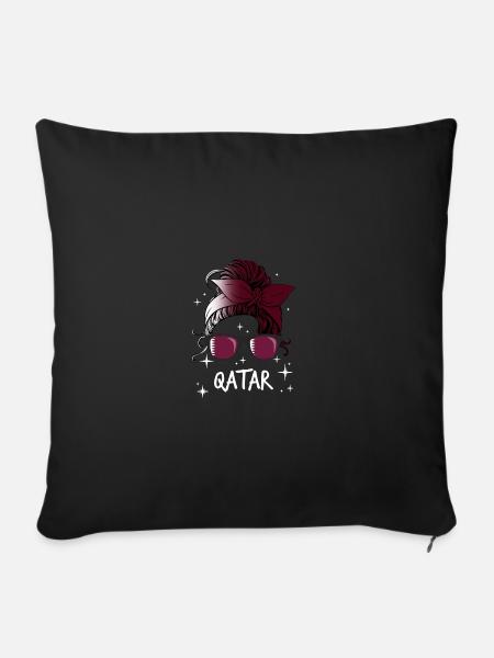 Katar - Sofakissenbezug 45 x 45 cm - Schwarz