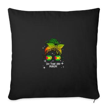 São Tomé and Príncipe - Sofa pillowcase 17,3'' x 17,3'' (45 x 45 cm) - black - Front