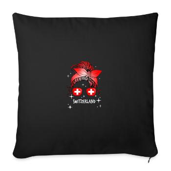 Switzerland - Sofa pillowcase 17,3'' x 17,3'' (45 x 45 cm) - black - Front