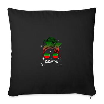 Tatarstan - Sofa pillowcase 17,3'' x 17,3'' (45 x 45 cm) - black - Front
