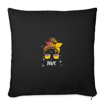 Nioué - Housse de coussin décorative 45 x 45 cm - noir - Devant