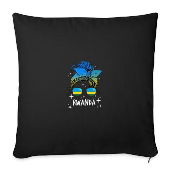 Rwanda - Sofa pillowcase 17,3'' x 17,3'' (45 x 45 cm) - black - Front