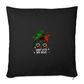Saint-Kitts-et-Nevis - Housse de coussin décorative 45 x 45 cm - noir - Devant