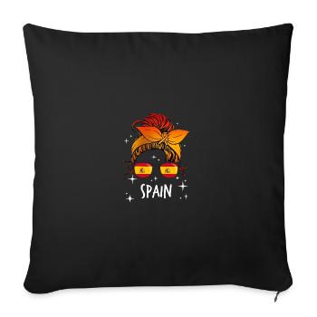Spain - Sofa pillowcase 17,3'' x 17,3'' (45 x 45 cm) - black - Front