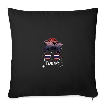 Thaïlande - Housse de coussin décorative 45 x 45 cm - noir - Devant