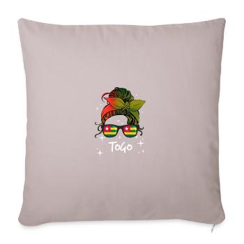 Togo - Sofa pillowcase 17,3'' x 17,3'' (45 x 45 cm) - light taupe - Front