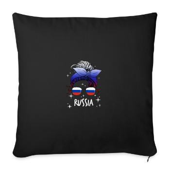 Russia - Sofa pillowcase 17,3'' x 17,3'' (45 x 45 cm) - black - Front