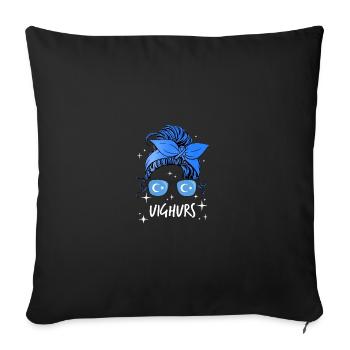 Ouïghours - Housse de coussin décorative 45 x 45 cm - noir - Devant