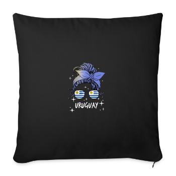 Uruguay - Sofa pillowcase 17,3'' x 17,3'' (45 x 45 cm) - black - Front