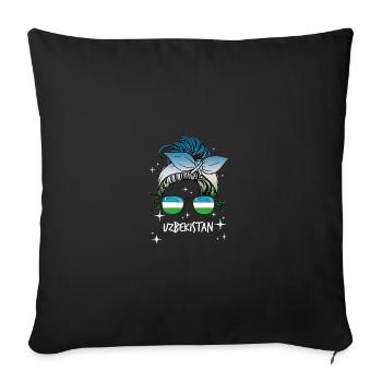 Ouzbékistan - Housse de coussin décorative 45 x 45 cm - noir - Devant
