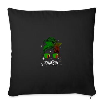 Sambia - Sofakissenbezug 45 x 45 cm - Schwarz - Vorne