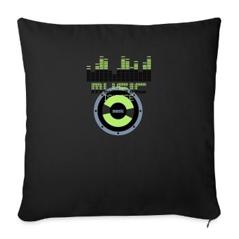Musik ist Leben-Equalizer - Sofakissenbezug 45 x 45 cm - Schwarz - Vorne