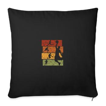 Cadeau de basket-ball de basket-ball rétro cool - Housse de coussin décorative 45 x 45 cm - noir - Devant
