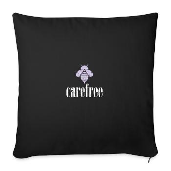Purple Pastel Bee Carefree Bee Be Carefree - Sofa pillowcase 17,3'' x 17,3'' (45 x 45 cm) - black - Front
