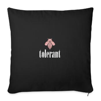 Abeille rose tolérante abeille être tolérante - Housse de coussin décorative 45 x 45 cm - noir - Devant