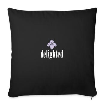 Purple Pastel Bee Abeille Ravi Soyez ravi - Housse de coussin décorative 45 x 45 cm - noir - Devant