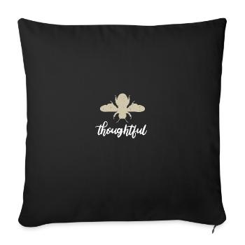Beige Bee Thoughtful Biene Be Thoughtful - Sofa pillowcase 17,3'' x 17,3'' (45 x 45 cm) - black - Front