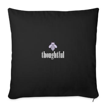 Abeille pastel violette Abeille réfléchie Soyez réfléchi - Housse de coussin décorative 45 x 45 cm - noir - Devant