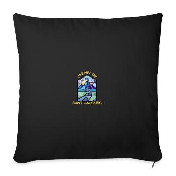 Way of St James stained glass window - Sofa pillowcase 17,3'' x 17,3'' (45 x 45 cm) - black - Front