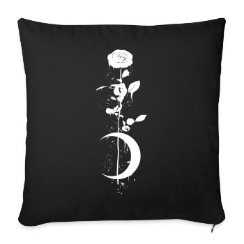 Nachtrose - Occult Vintage Moon Rose Gothic - Sofa pillowcase 17,3'' x 17,3'' (45 x 45 cm) - black - Front
