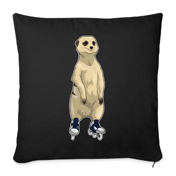 Patins en ligne Suricates - Housse de coussin décorative 45 x 45 cm - noir - Devant
