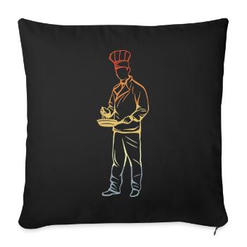 Chef - Housse de coussin décorative 45 x 45 cm - noir - Devant