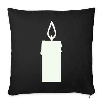 Lichtsilhouette Kerze in Laterne - Sofakissenbezug 45 x 45 cm - Schwarz - Vorne
