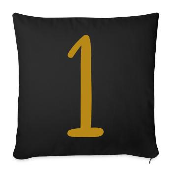 1 - Sofa pillowcase 17,3'' x 17,3'' (45 x 45 cm) - black - Front