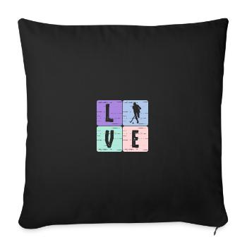Un joueur de hockey - Housse de coussin décorative 45 x 45 cm - noir - Devant