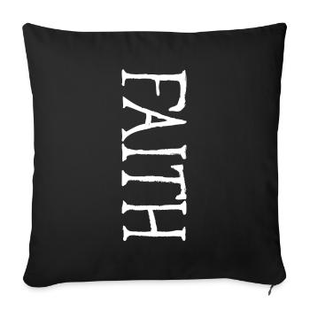 Faith Beautiful Vertical Christian Lettering - Sofa pillowcase 17,3'' x 17,3'' (45 x 45 cm) - black - Front
