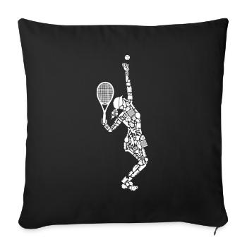 Tennisspielerin Symbole Mädchen Frauen Tennis - Sofakissenbezug 45 x 45 cm - Schwarz - Vorne