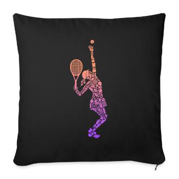 Tennisspielerin Symbole Frauen Mädchen Tennis - Sofakissenbezug 45 x 45 cm - Schwarz - Vorne