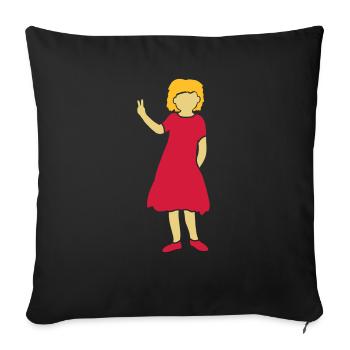 Girl Silhouette Peace Sign - Sofa pillowcase 17,3'' x 17,3'' (45 x 45 cm) - black - Front