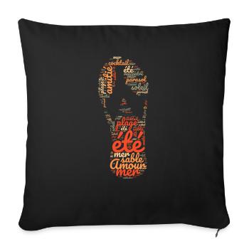 Vacances, été et soleil. je vais a la plage - Housse de coussin décorative 45 x 45 cm - noir - Devant