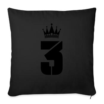3 couronnes - Housse de coussin décorative 45 x 45 cm - noir - Devant