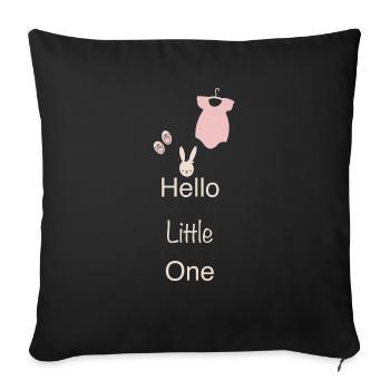 Hello Little one Baby Girl - Sofa pillowcase 17,3'' x 17,3'' (45 x 45 cm) - black - Front