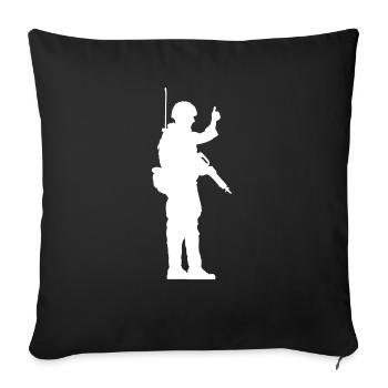 Soldatengruß Ok Soldiers War Team Crew Fighter - Sofakissenbezug 45 x 45 cm - Schwarz - Vorne