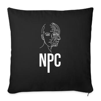 NPC Design Gamer funny Geschenk - Sofakissenbezug 45 x 45 cm - Schwarz - Vorne