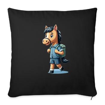Cute Schoolboy Horse - Sofa pillowcase 17,3'' x 17,3'' (45 x 45 cm) - black - Front