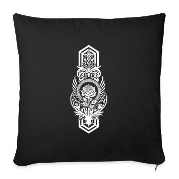 Bannière médiévale Rose - Housse de coussin décorative 45 x 45 cm - noir - Devant