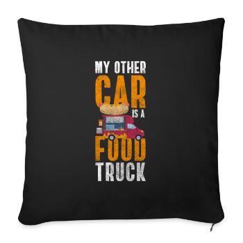 Truck Street Food Snack Truck - Sofa pillowcase 17,3'' x 17,3'' (45 x 45 cm) - black - Front