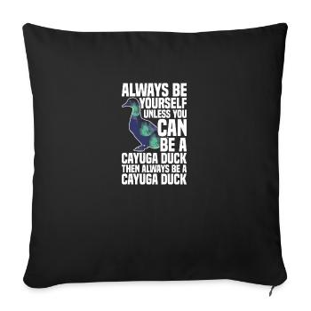 Cayuga canard nourriture enclos animal en peluche Cayuga - Housse de coussin décorative 45 x 45 cm - noir - Devant