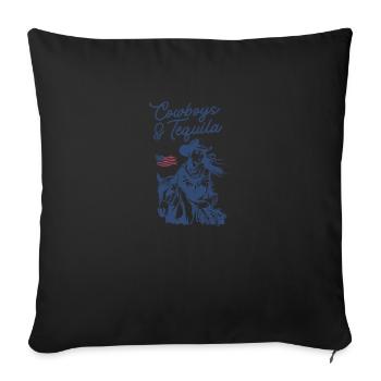 Cowboys Et Tequila Tenue Pour Femmes Rodéo - Housse de coussin décorative 45 x 45 cm - noir - Devant