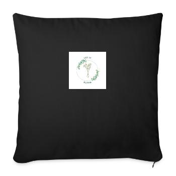 Imprimé fleuri - Housse de coussin décorative 45 x 45 cm - noir - Devant