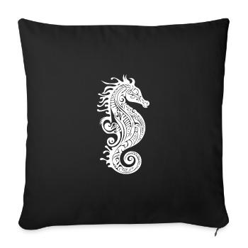 Cute Vintage Seahorse - Cool Seahorse - Sofa pillowcase 17,3'' x 17,3'' (45 x 45 cm) - black - Front