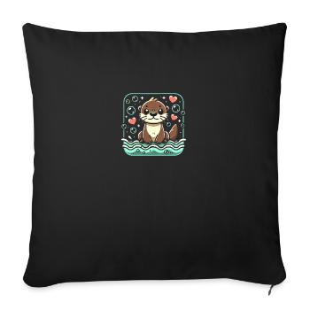 Otters Make Everything Better Cute Wildlife Lover - Sofa pillowcase 17,3'' x 17,3'' (45 x 45 cm) - black - Front