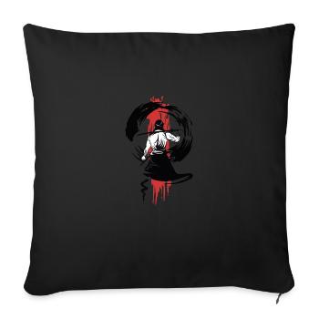 Samurai Warrior Sword Japanese retro design - Sofa pillowcase 17,3'' x 17,3'' (45 x 45 cm) - black - Front